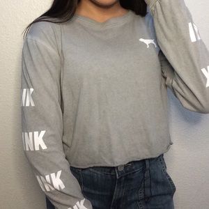 PINK long sleeve crop top